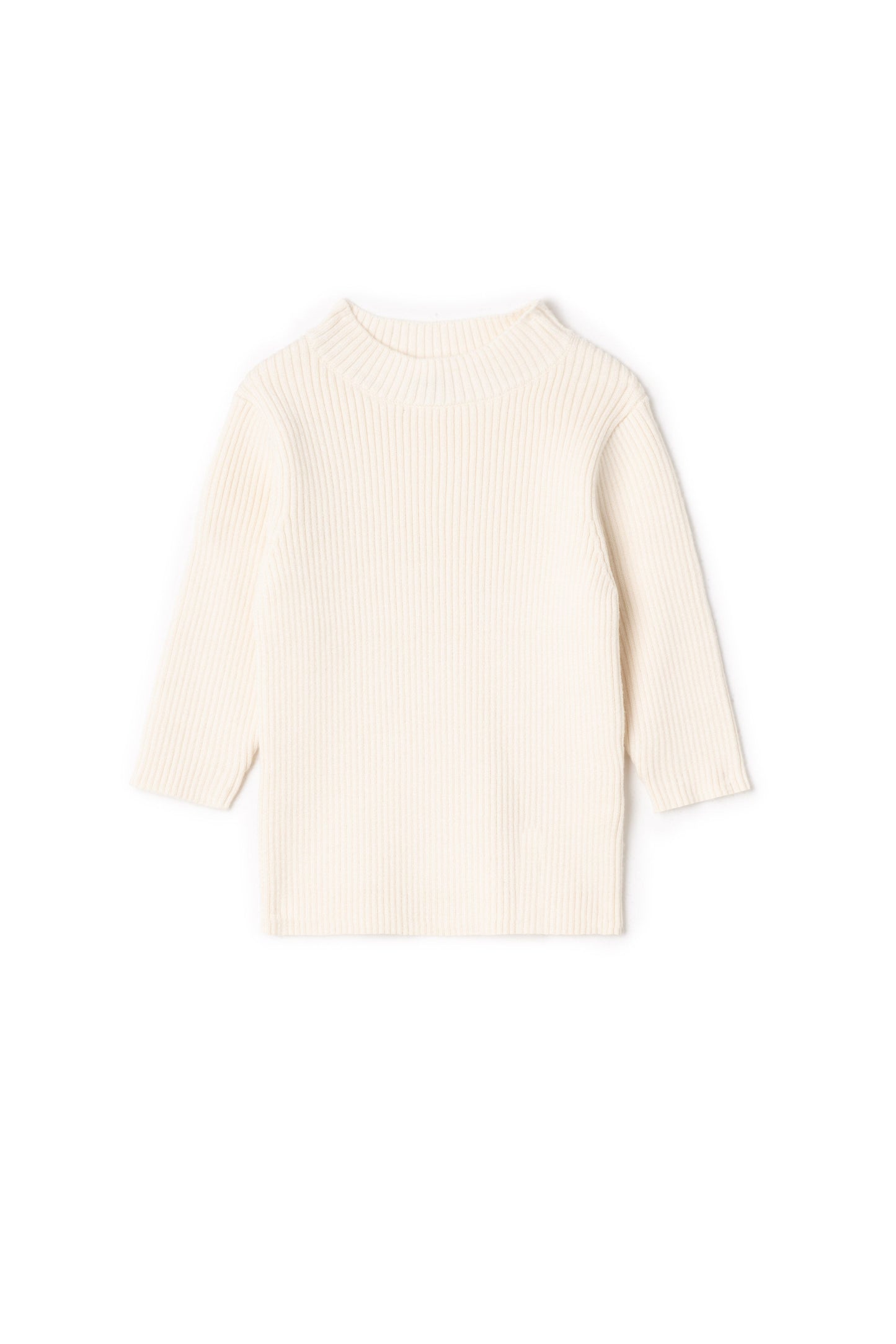 Mock Neck Top Off White