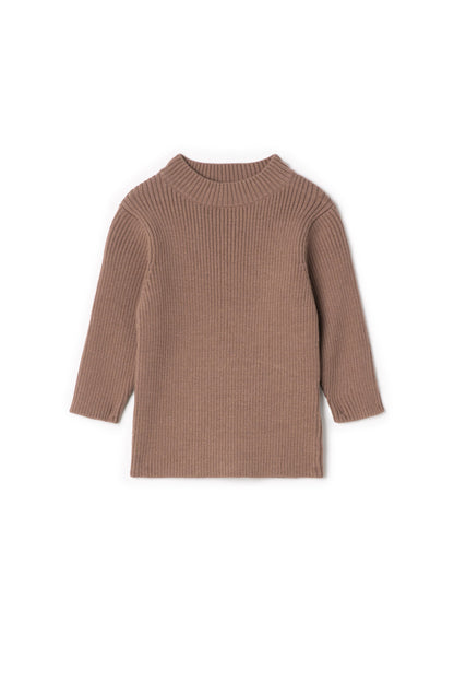 Mock Neck Top Taupe