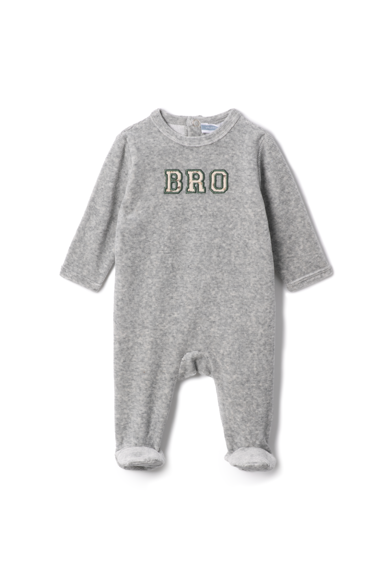 Bro Applique Onesie Grey Mix