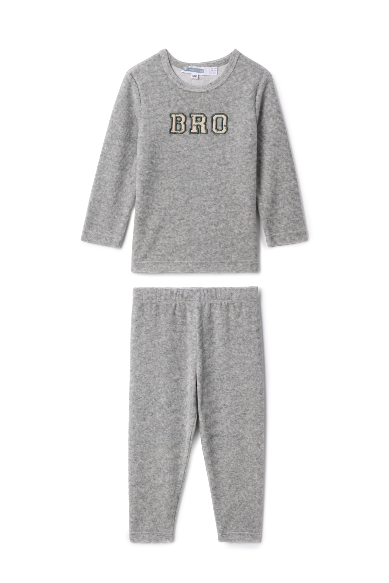 Bro Applique 2Pc Set Grey Mix