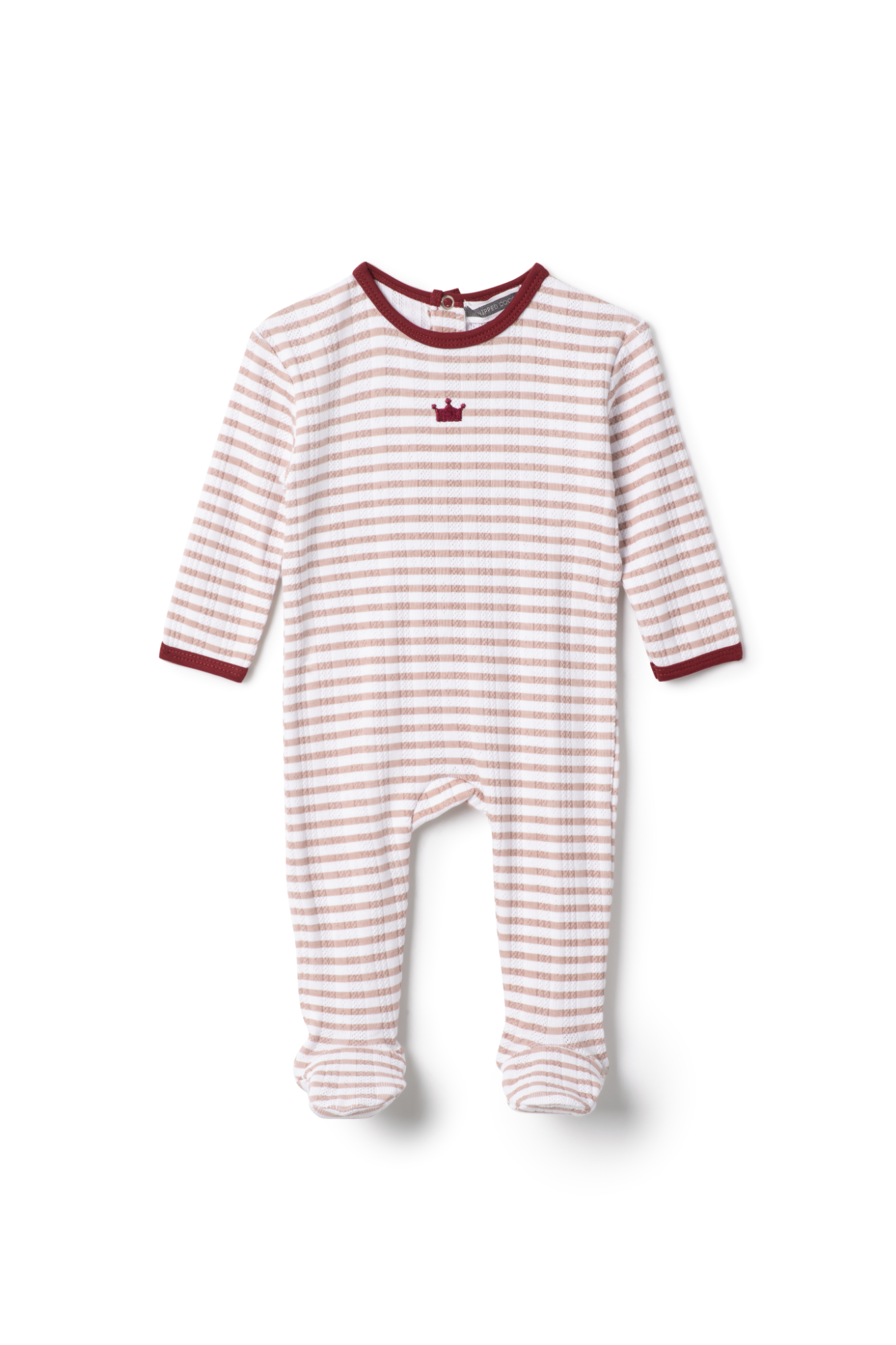 Striped Pointelle Onesie Rose 3 Months
