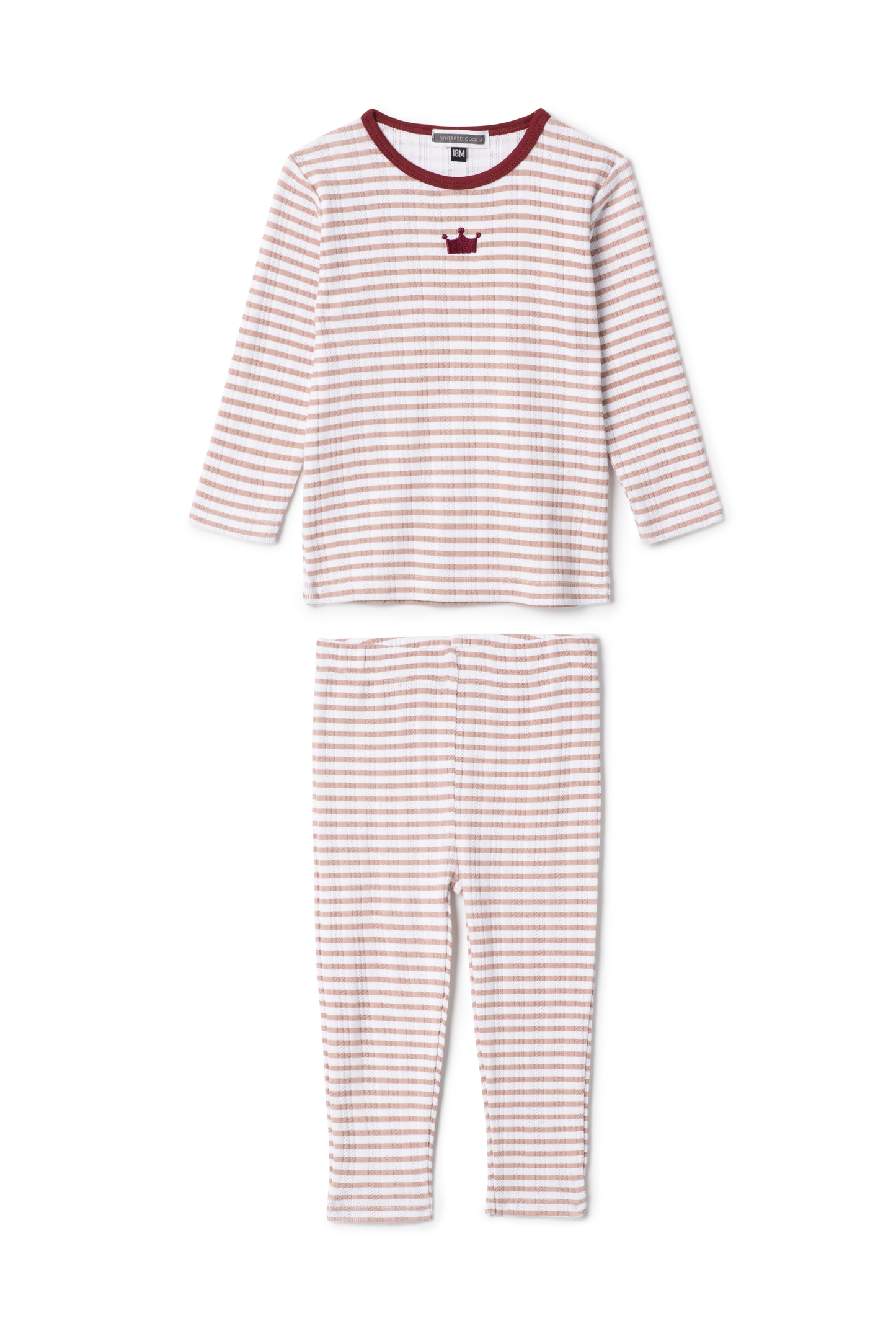 Striped Pointelle 2Pc Set Rose