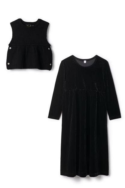 Slinky Velour Robe Black Black