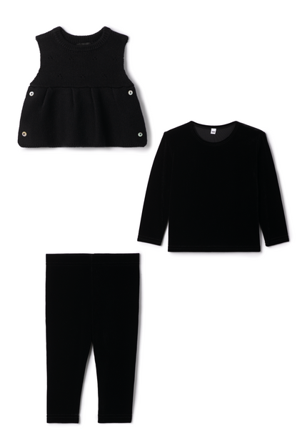 Slinky Velour 2PC Set Black Black