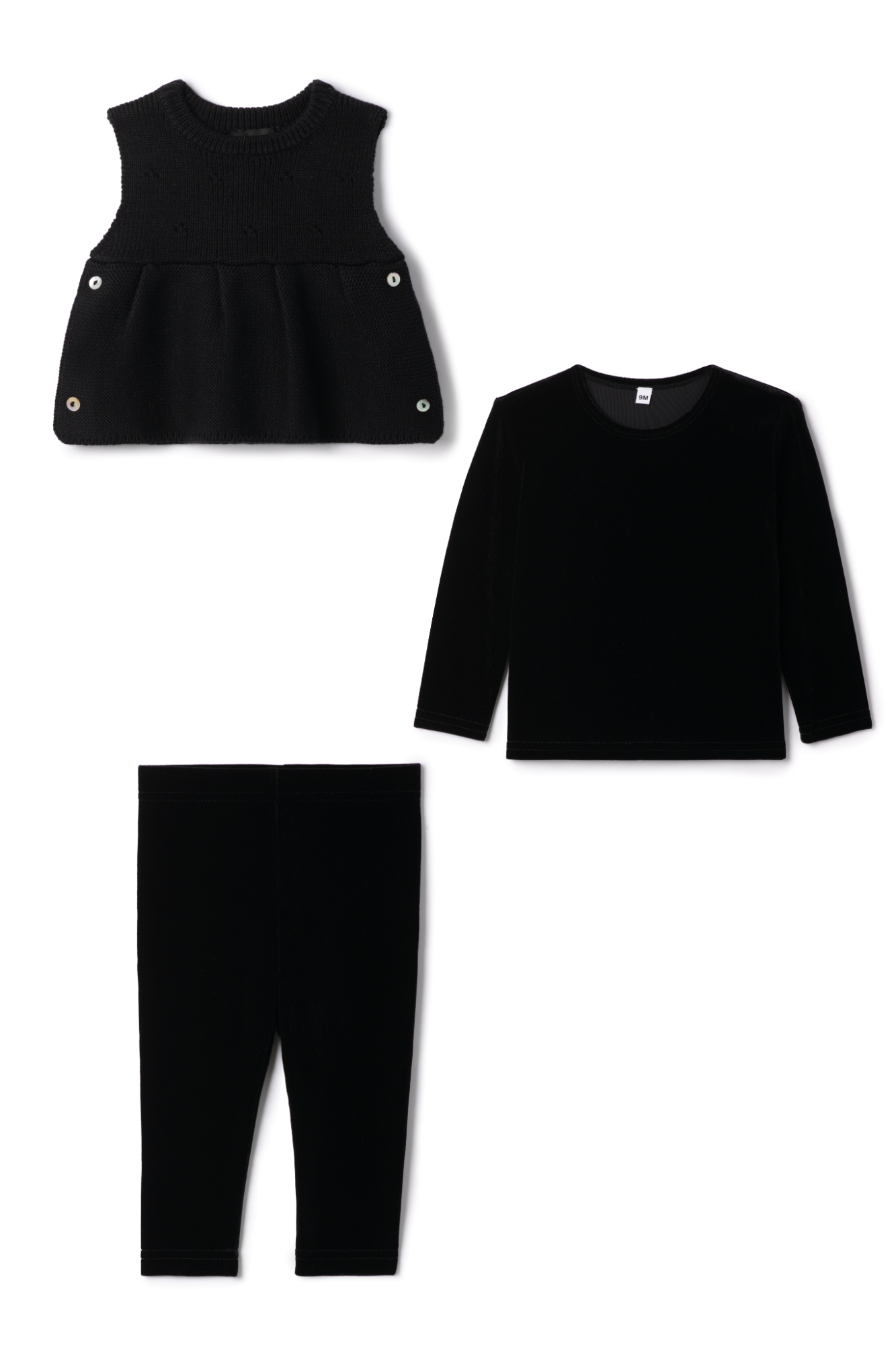 Slinky Velour 2PC Set Black Black