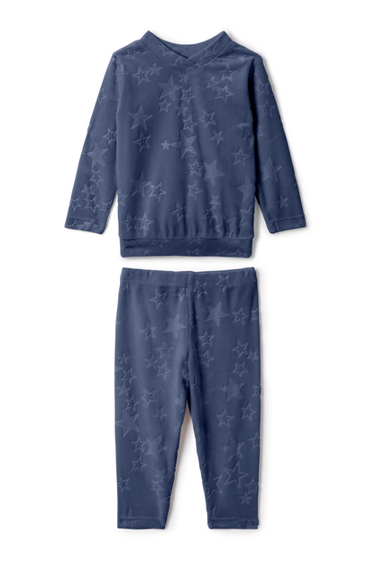 Embossed stars 2PC Set Blue