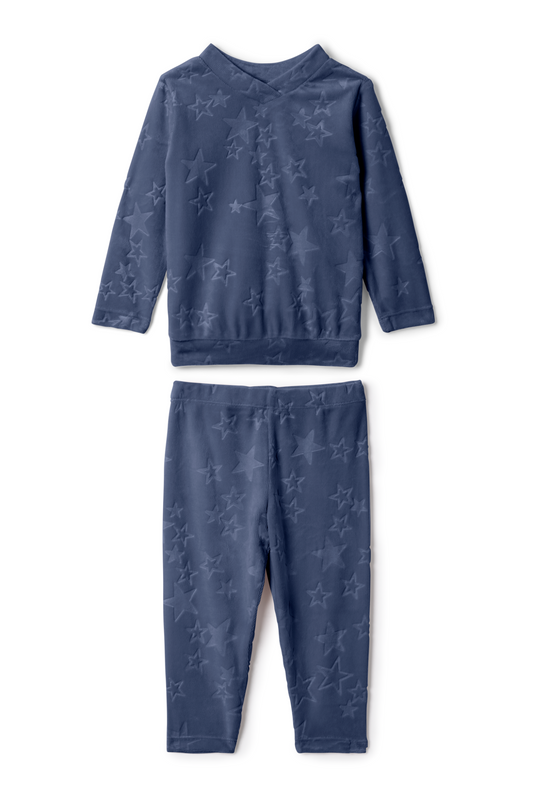 Embossed stars 2PC Set Blue