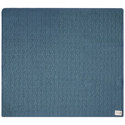 Mix Cable Knit Blanket River Blue Mix One Size
