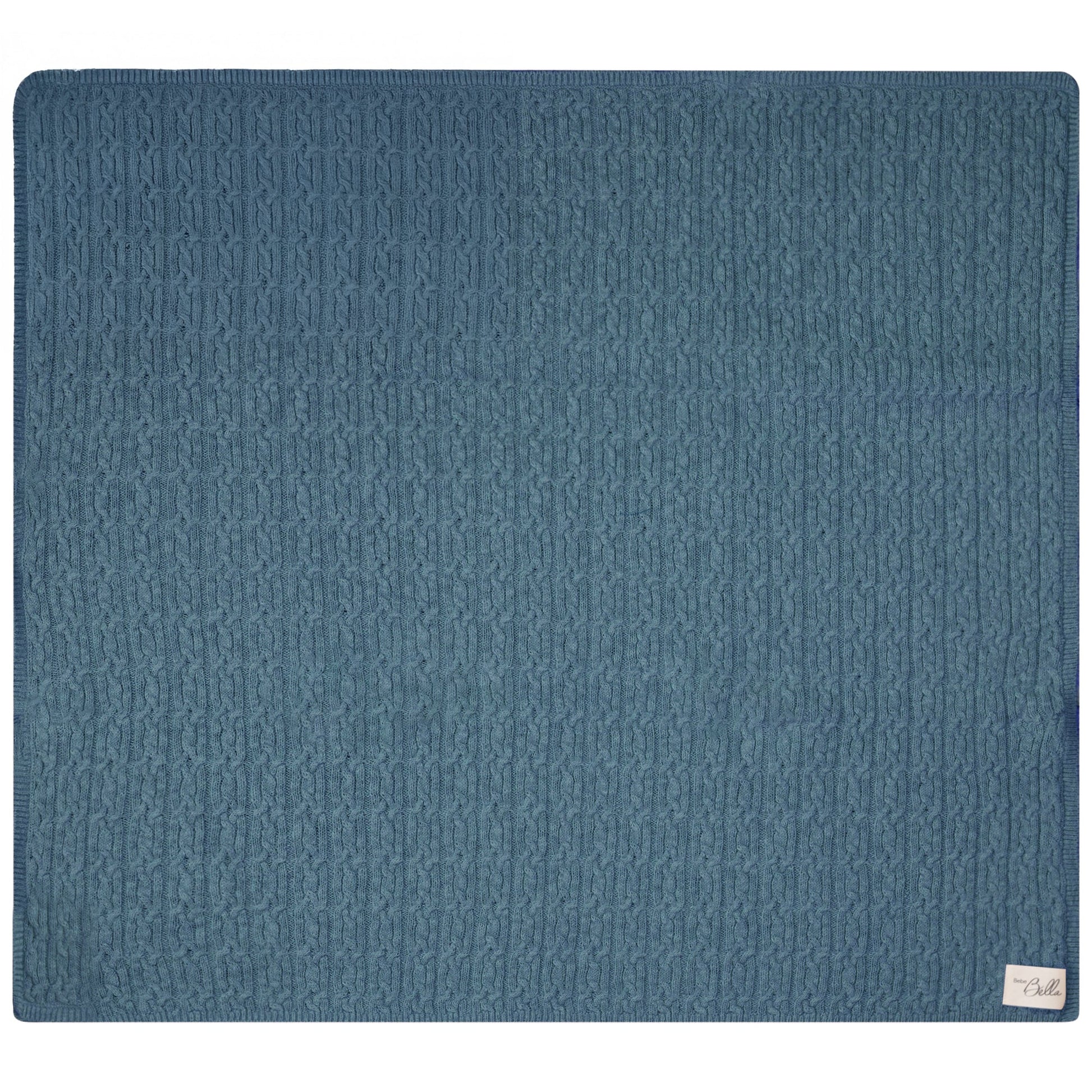Mix Cable Knit Blanket River Blue Mix One Size