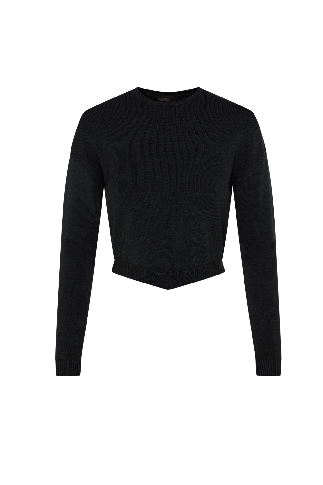 Knit Cropped Sweater Black