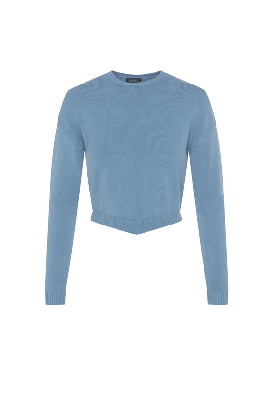 Knit Cropped Sweater Bluebelle