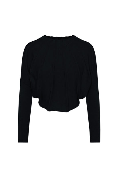 Tacked Knit Sweater Black