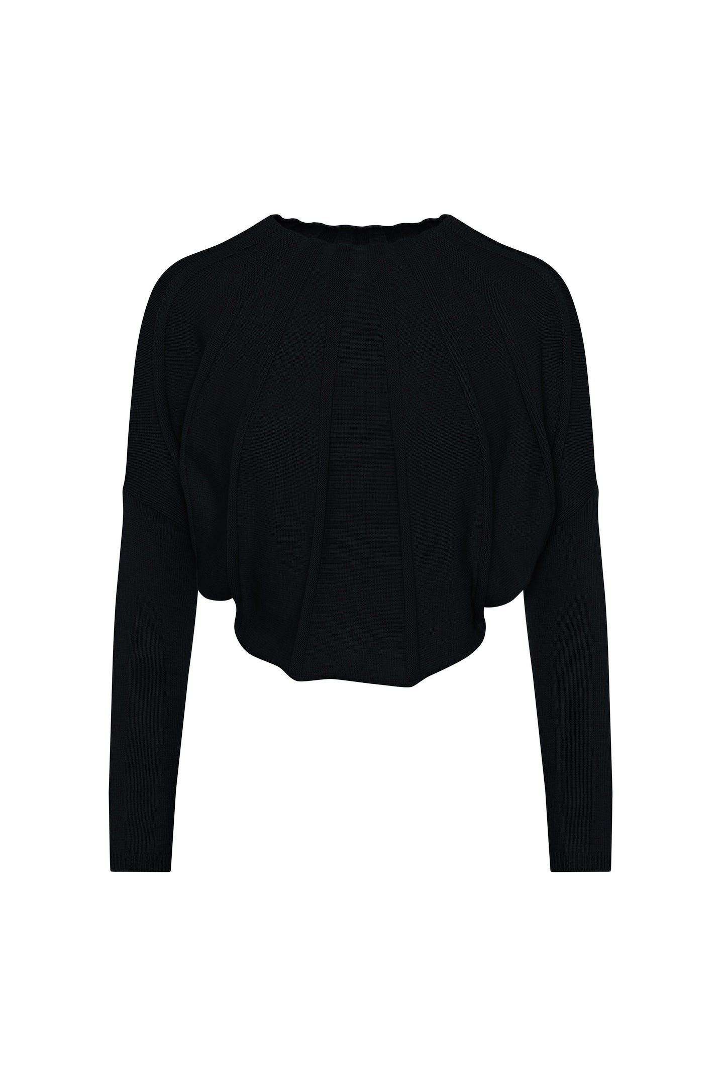 Tacked Knit Sweater Black