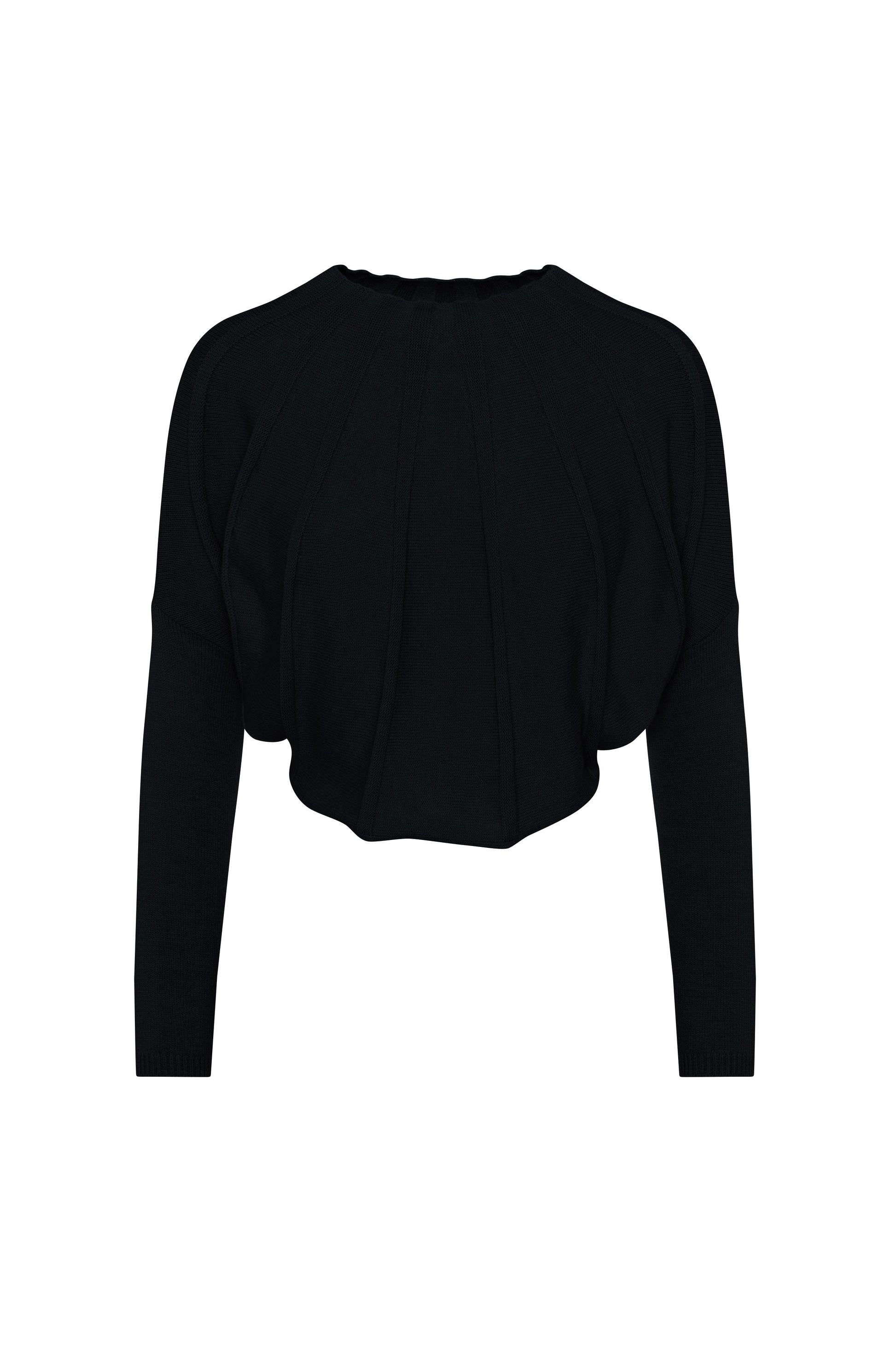 Tacked Knit Sweater Black