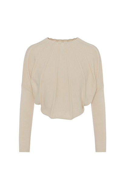 Tacked Knit Sweater Dark Almond Mix