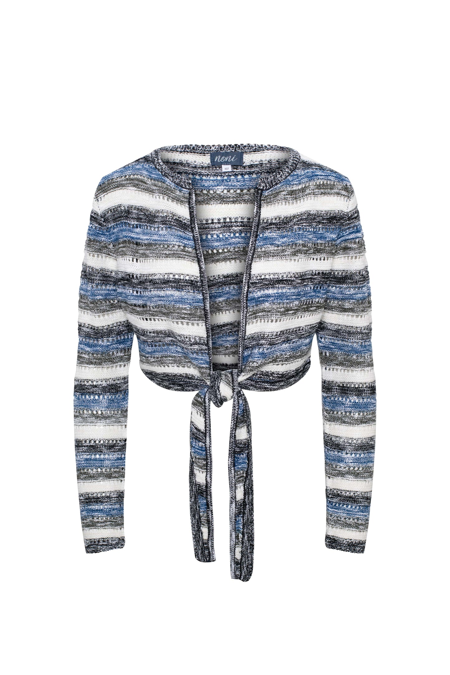 Crochet Cropped Cardigan Black Blue Belle Multi