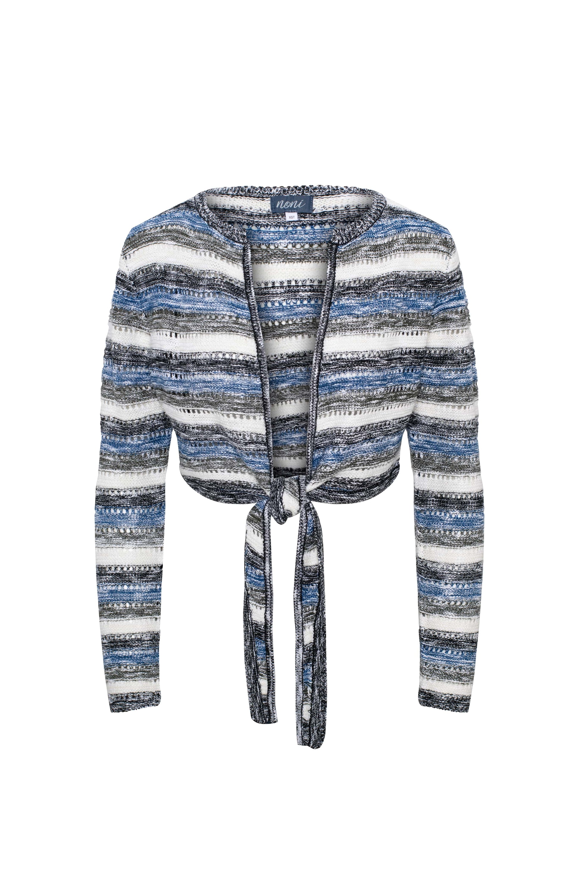 Crochet Cropped Cardigan Black Blue Belle Multi