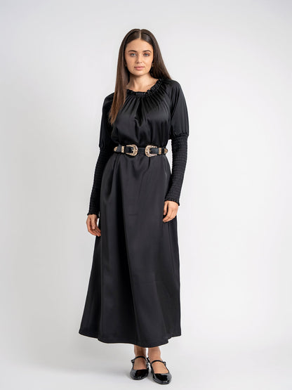 Satin Smocked Sleeves