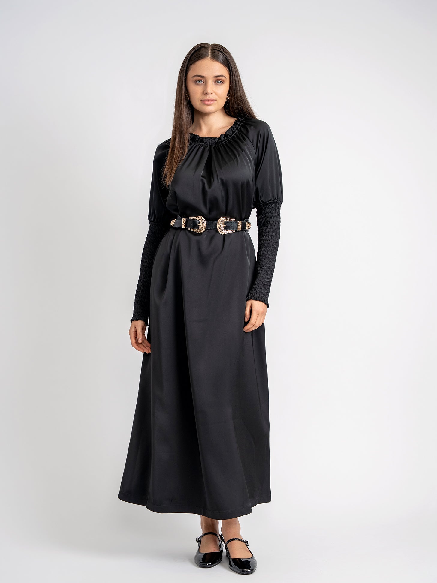 Satin Smocked Sleeves