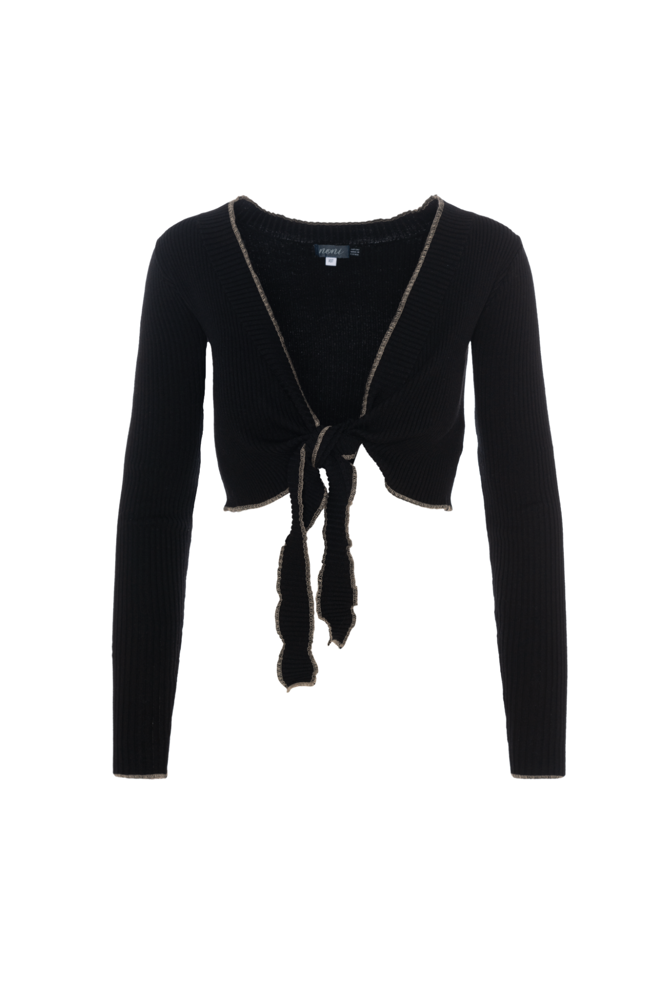 Tie Cardigan Black