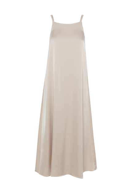 Satin Slip Dress Light Beige