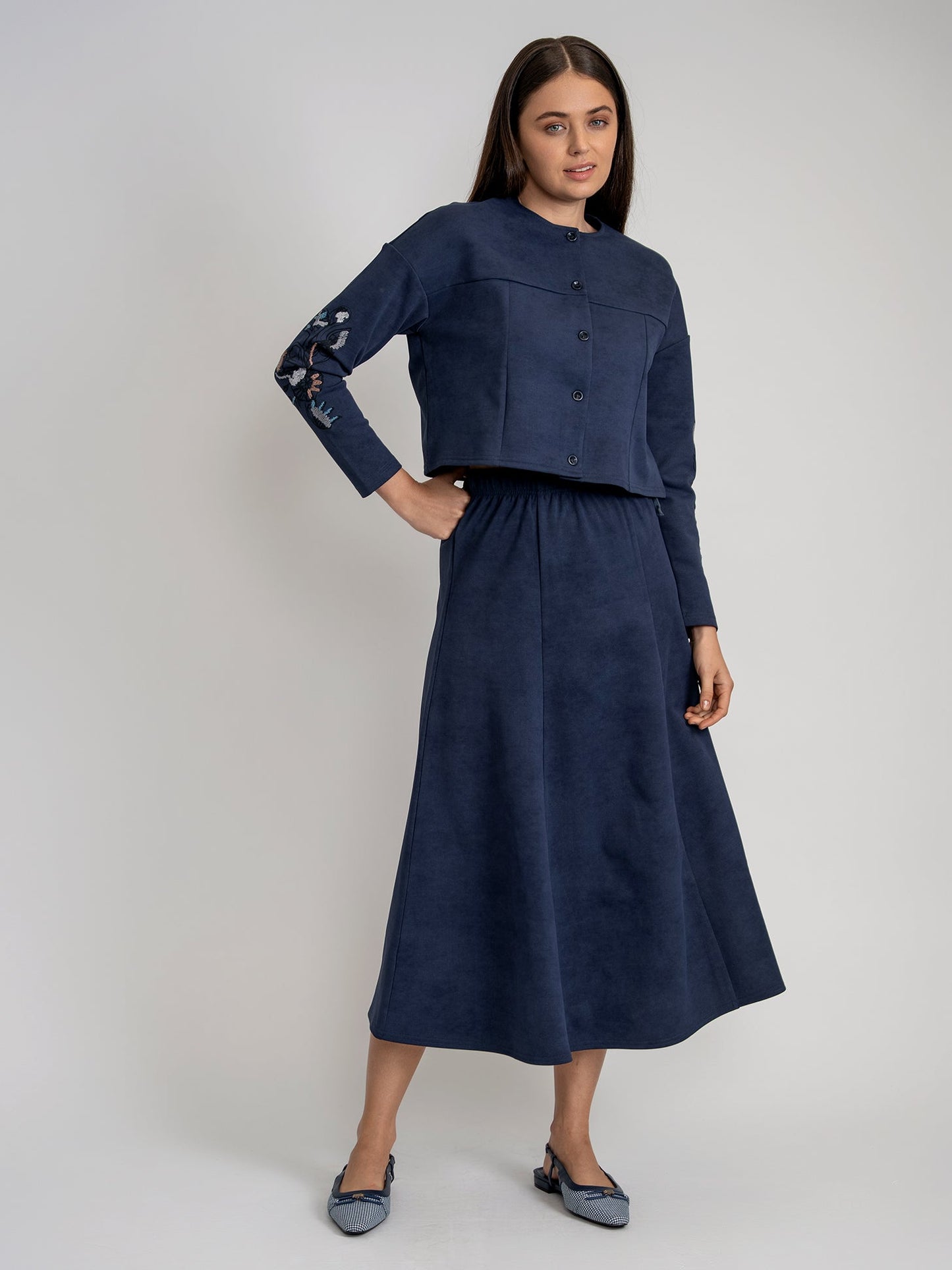 Cropped Embroidered Jacket