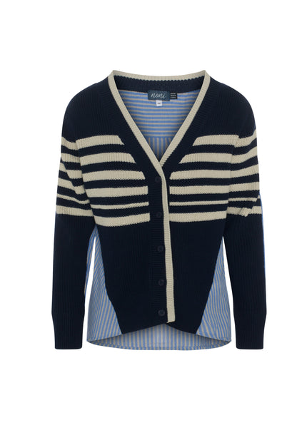 Cardigan Shirt Combo Navy Blue