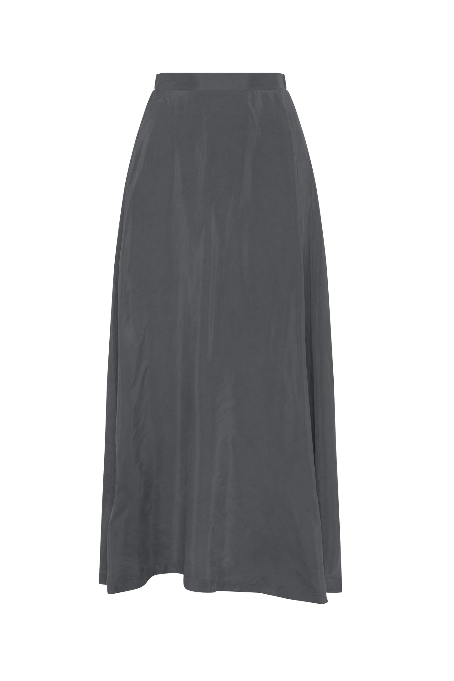 A-Line Cupro Midi Skirt Grey