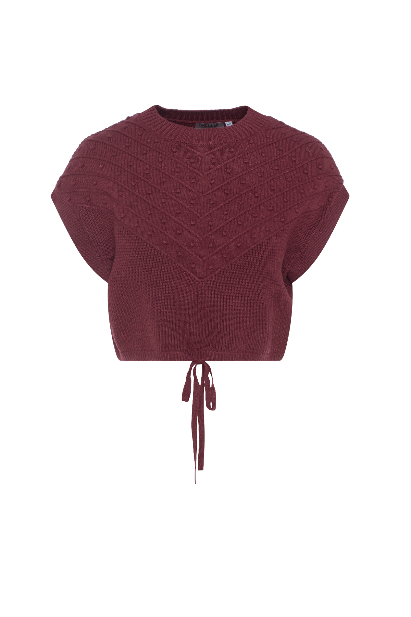 Crop Knit Vest Burgundy