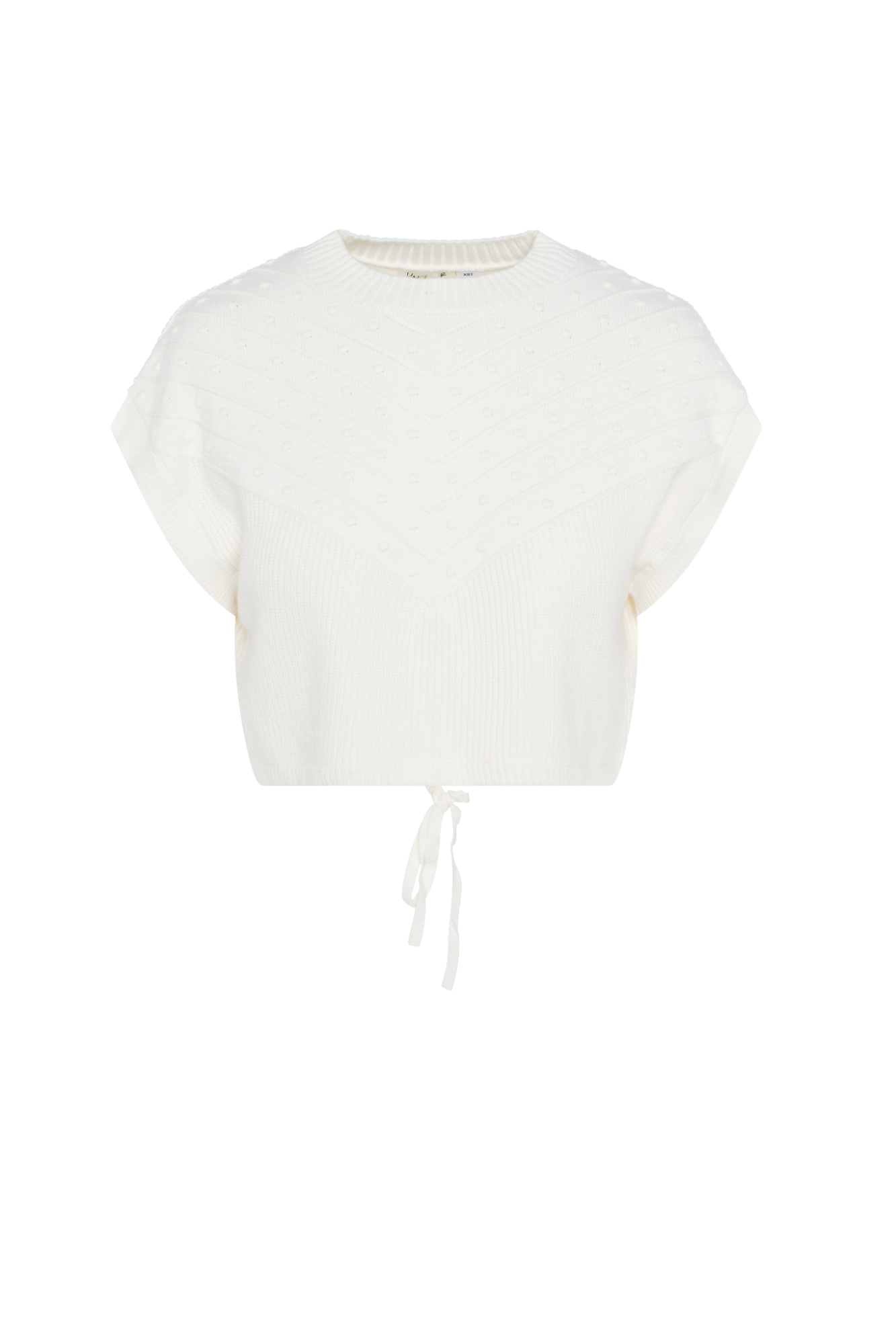 Crop Knit Vest Cream