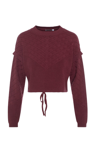 Crop Knit Sweater Burgundy