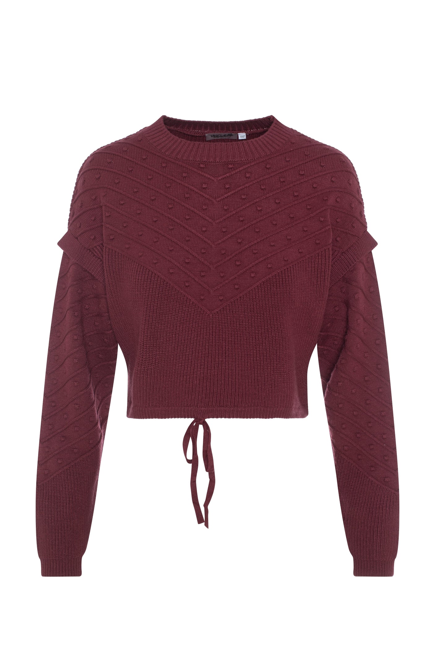 Crop Knit Sweater Burgundy