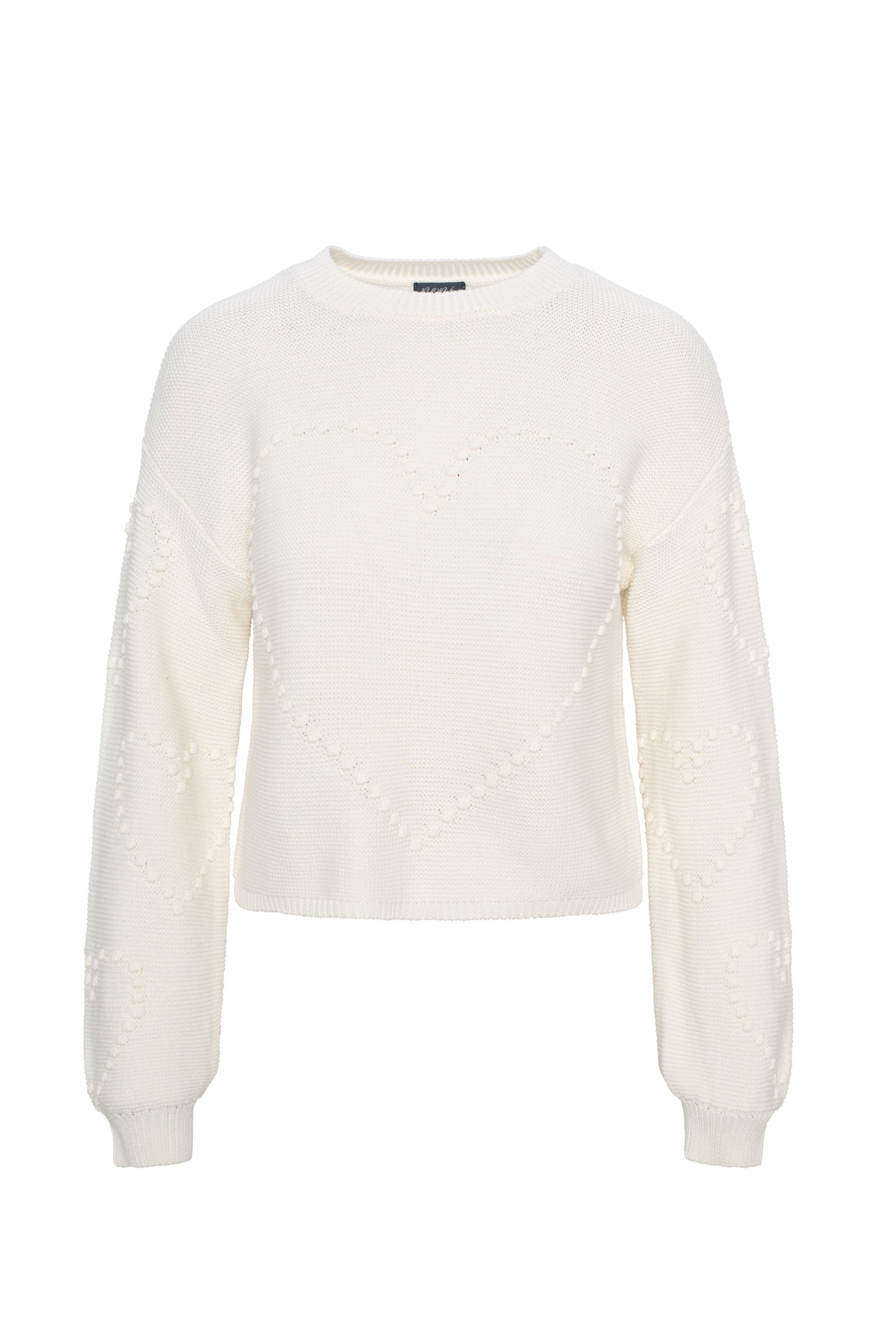 Heart Knitted Sweater Cream