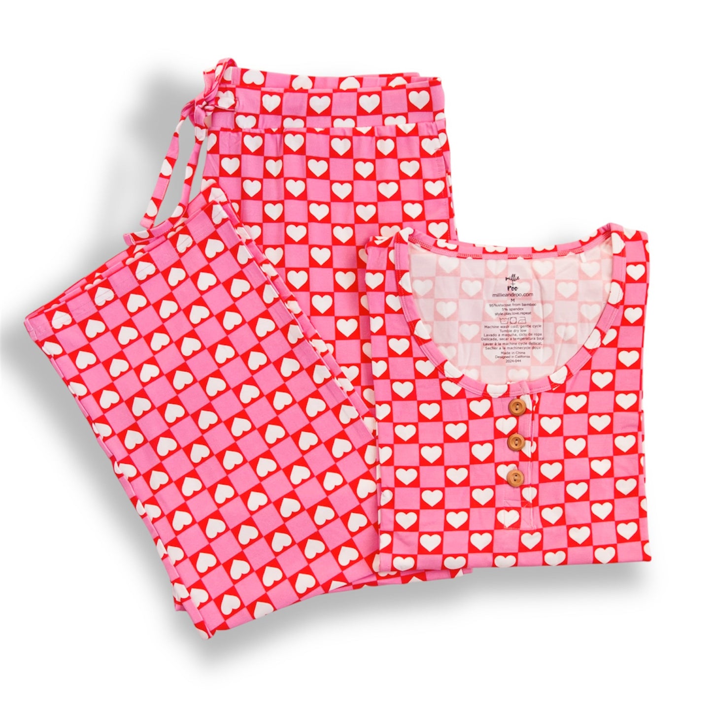 WOMEN'S PAJAMA SET- Red Hearts