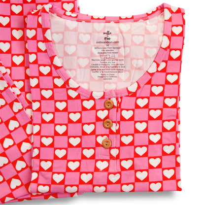 WOMEN'S PAJAMA SET- Red Hearts