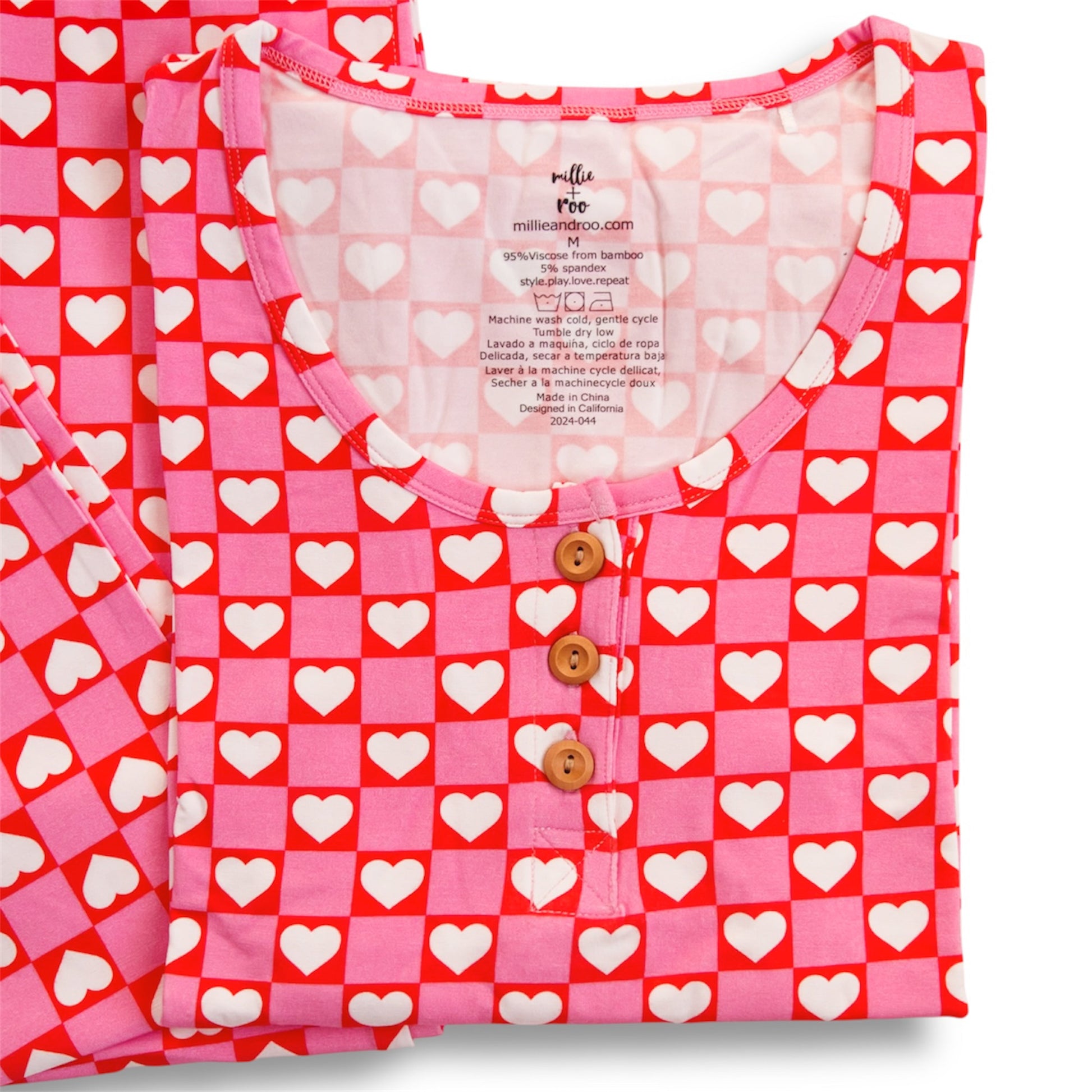 WOMEN'S PAJAMA SET- Red Hearts