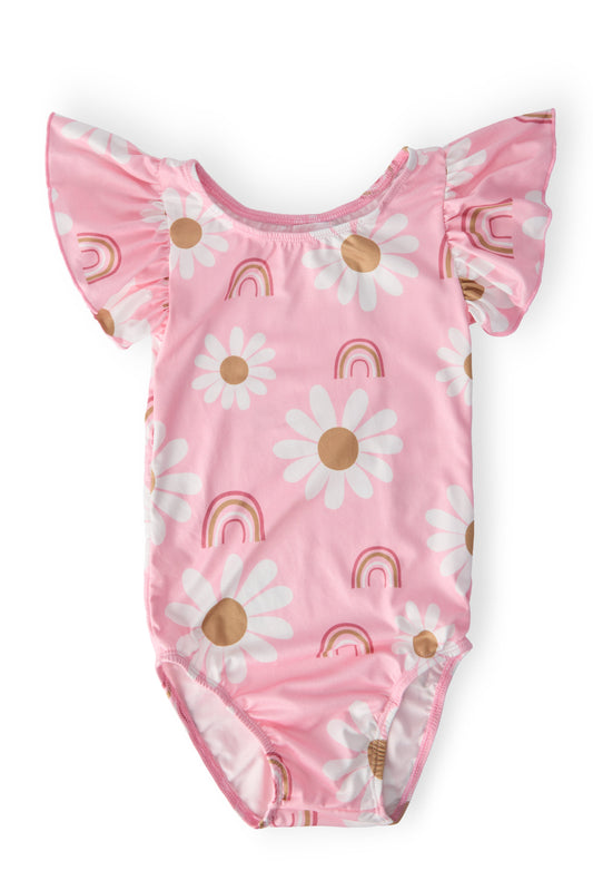 You are My Sunshine S/S Flutter Sleeve Leotard