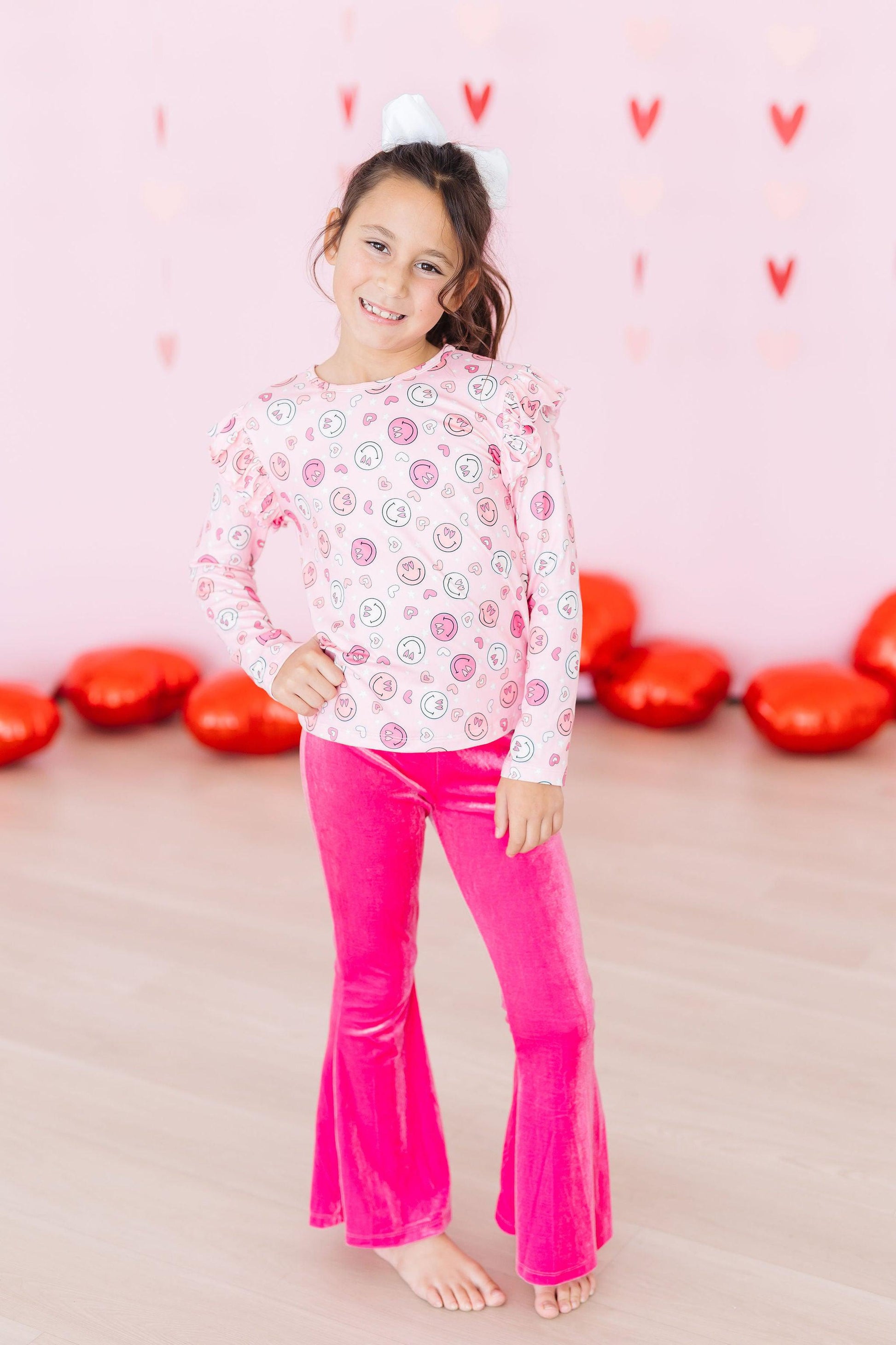 SALE You Make Me Happy L/S Ruffle Tee