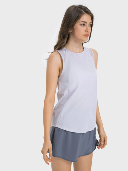 Millennia Cutout Back Round Neck Active Tank