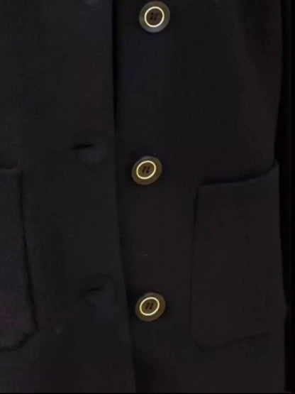 Full Size Button-Front Raglan Sleeve Coat Plus Size