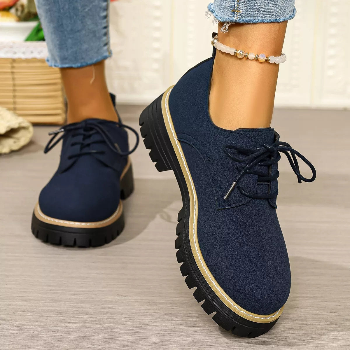 Lace-Up Platform Loafers