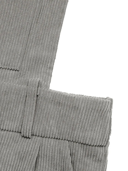 Slit Wide Leg Overalls with Pockets