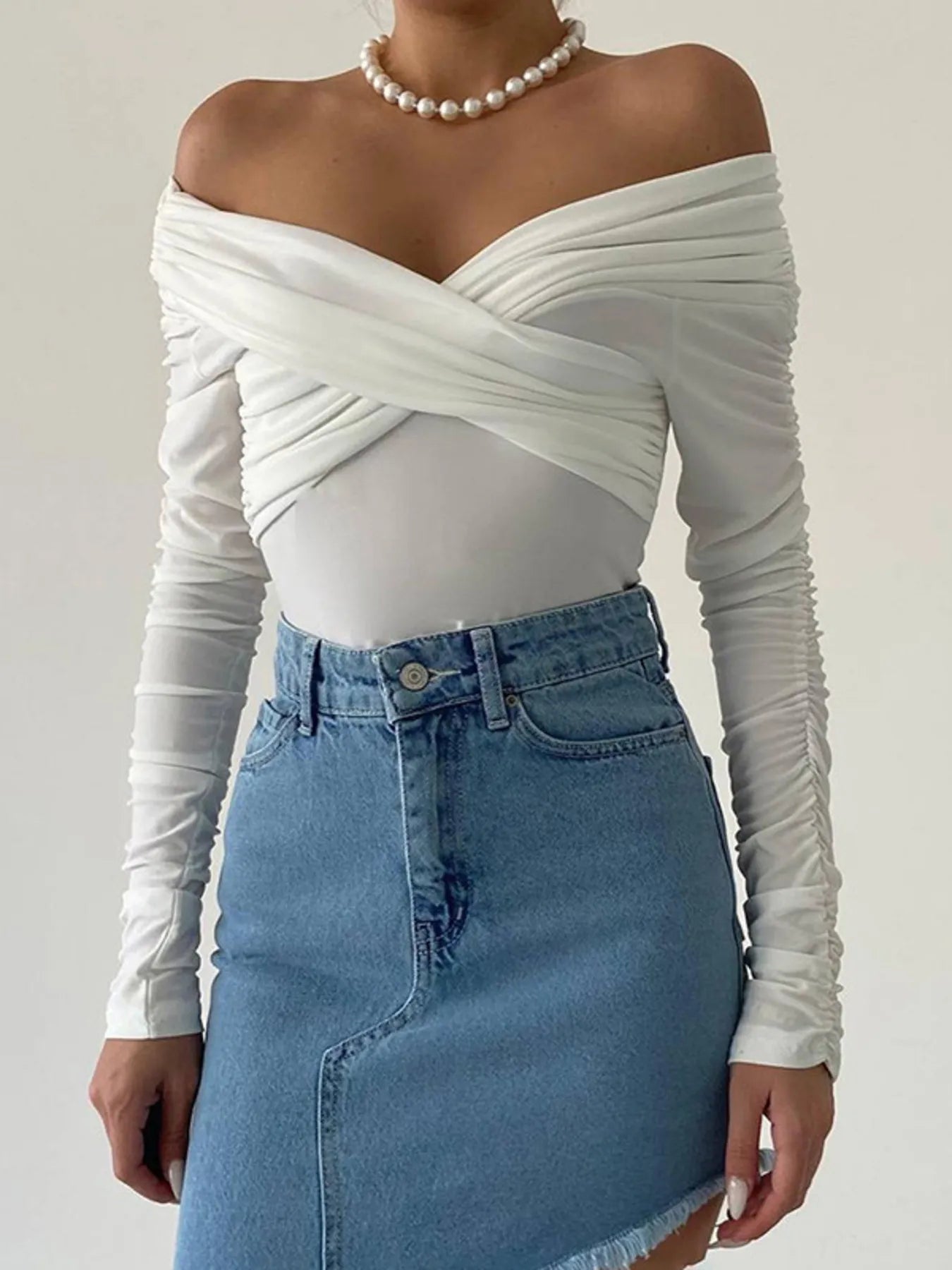 Off-Shoulder Long Sleeve Bodysuit