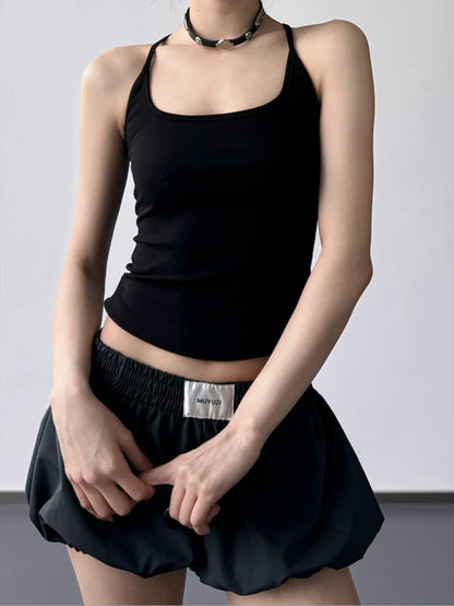 Scoop Neck Cami Top Black