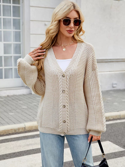 Button Up Long Sleeve Cardigan