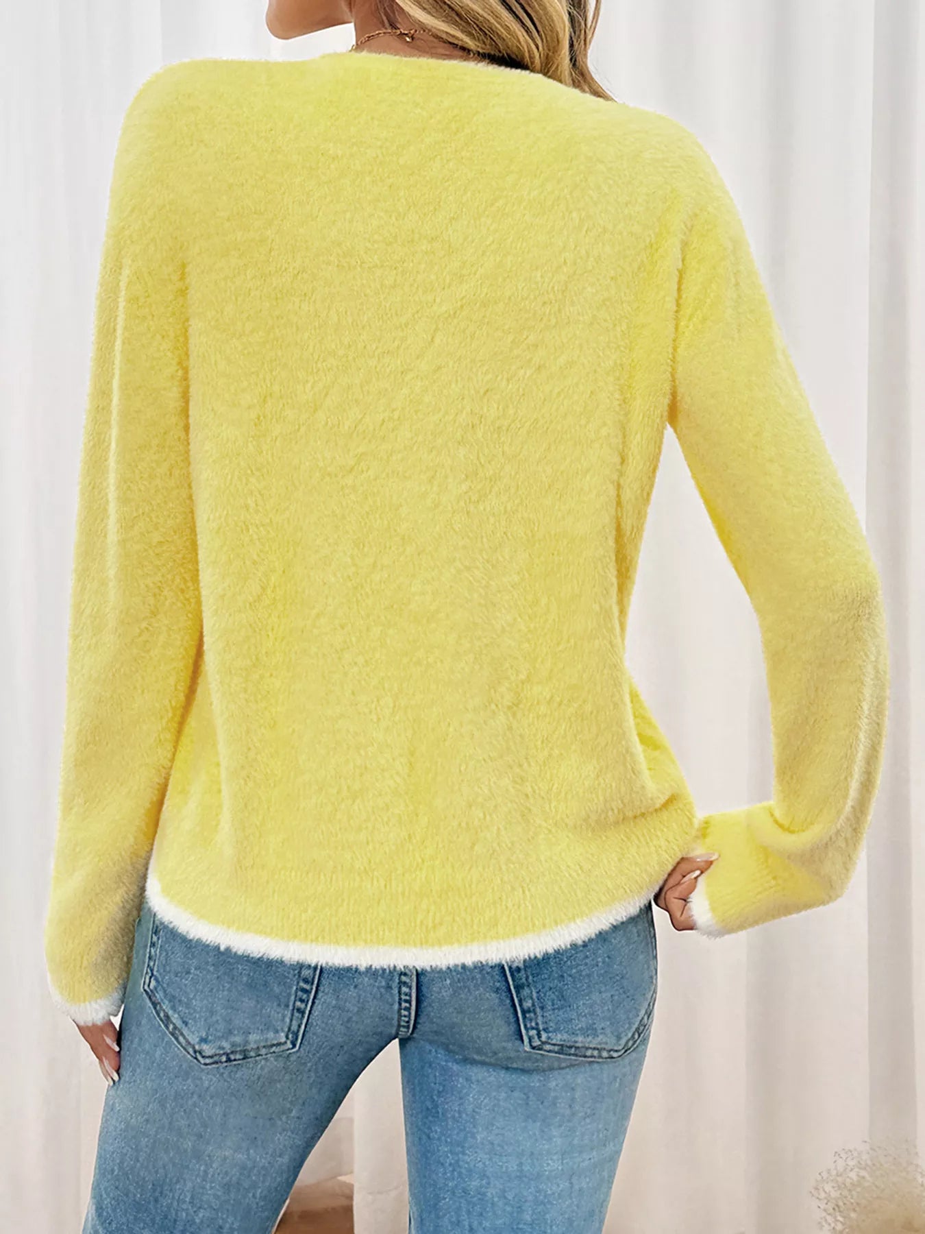 Lace Bow-Tie Front Long Sleeve Cardigan