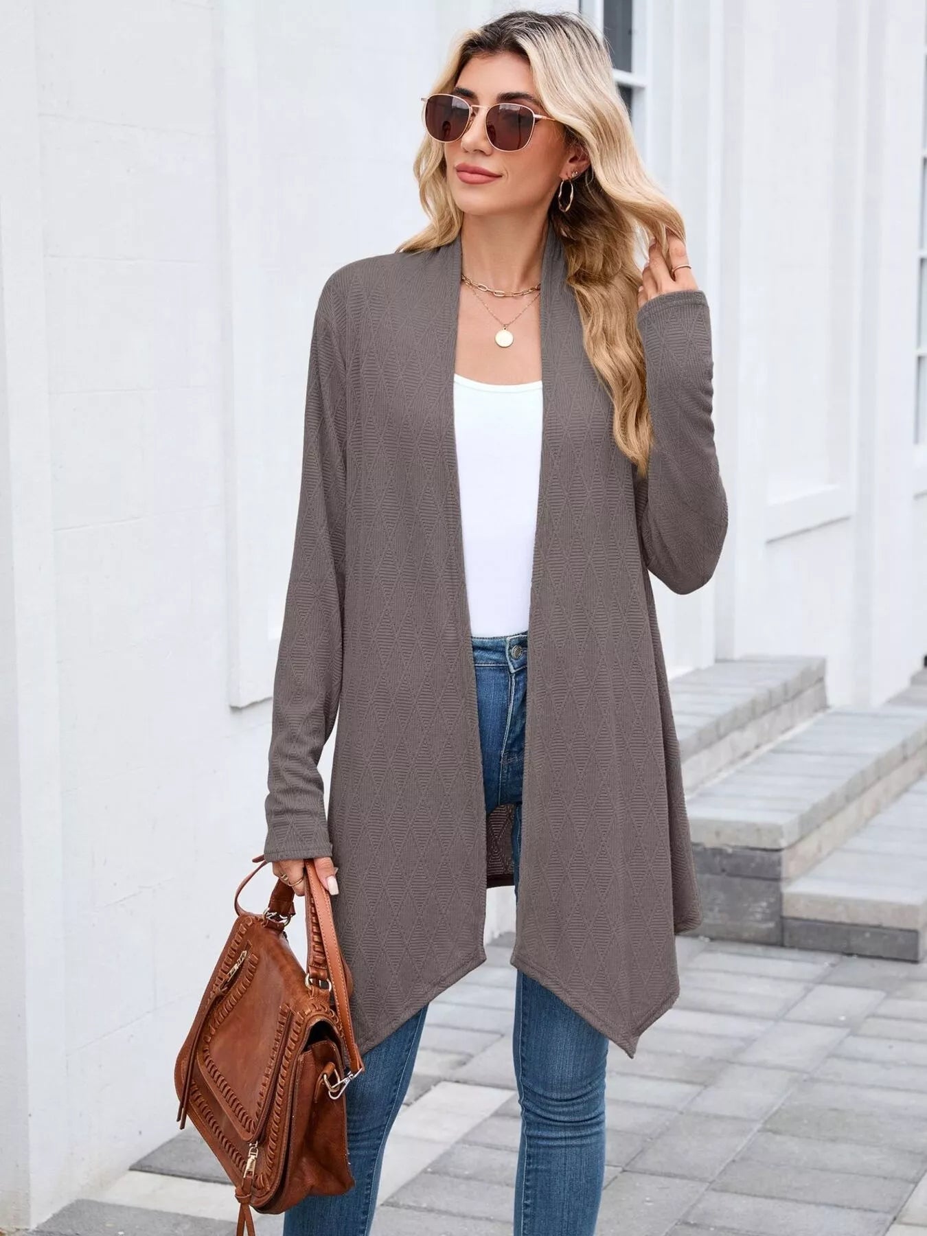 Open Front Long Cardigan