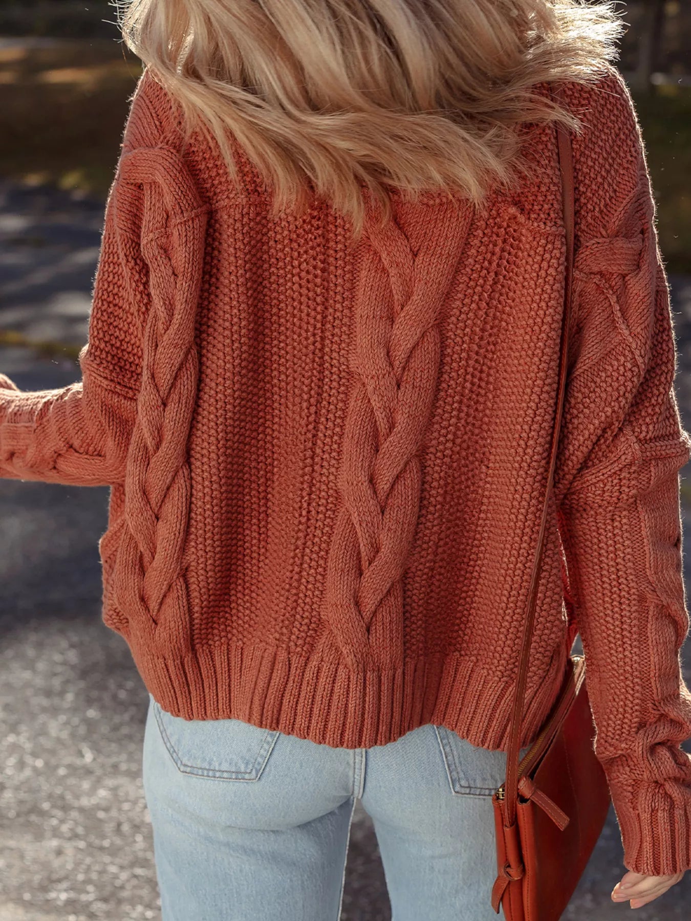 Cable-Knit Chunky Fit Slouchy Textured Sweater