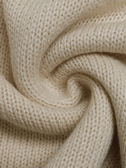 Contrast Trim V-Neck Long Sleeve Sweater