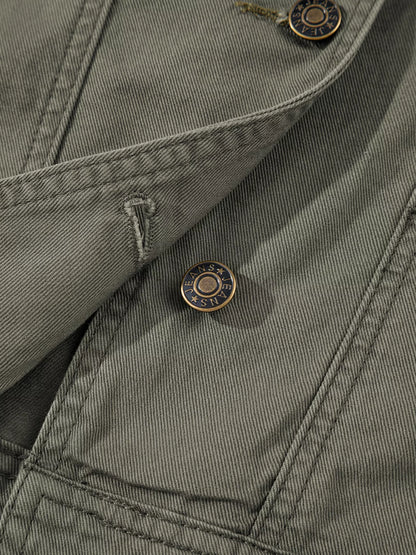 Ruffled Patchwork Denim Jacket Vest